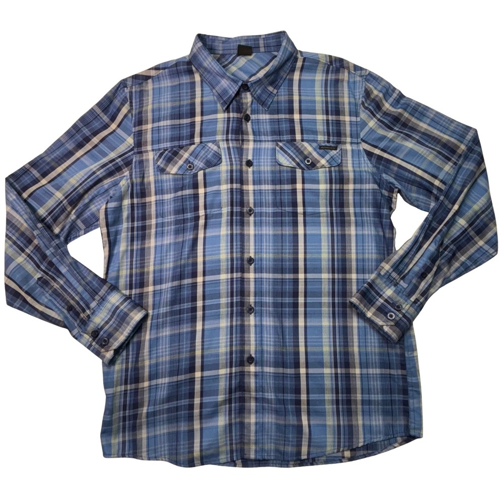 Oakley Men's Plaid‎ Button Up Shirt Blue Long Sleeve Casual Size L